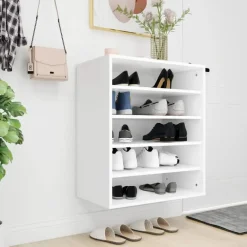 vidaXL - Schoenenkast - Wit - Bewerkt hout - 60 x 35 x 70 cm Sale