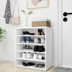 vidaXL - Schoenenkast - Wit - Bewerkt hout - 60 x 35 x 70 cm Sale
