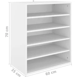 vidaXL - Schoenenkast - Wit - Bewerkt hout - 60 x 35 x 70 cm Sale