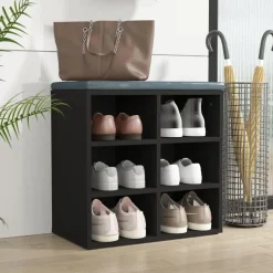 vidaXL - Schoenenkast met 6 vakken - Zwart - Bewerkt hout - 52.5x30x50 cm Best