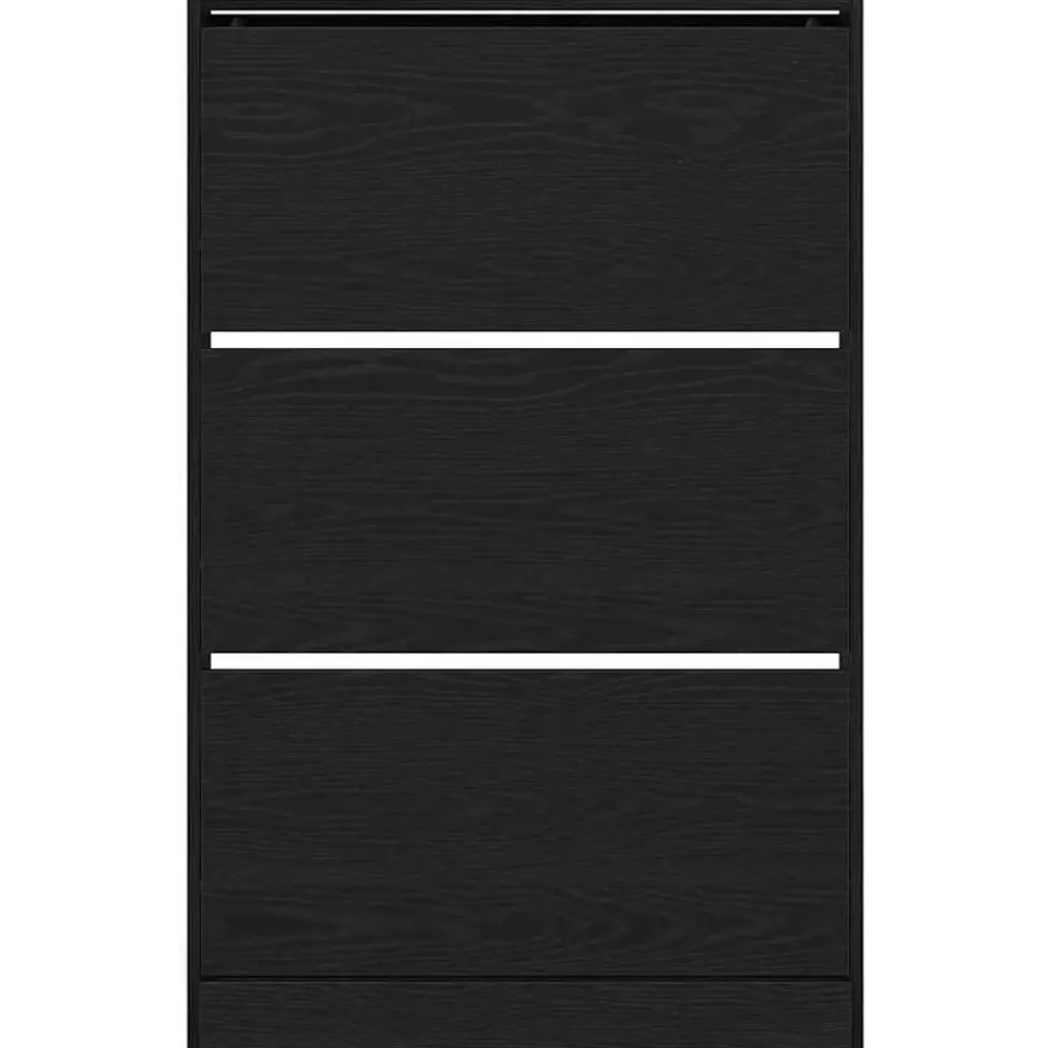 vidaXL - Schoenenkast met 3 kleppen 9 paar - Zwart eiken - 80x21x125,5 cm