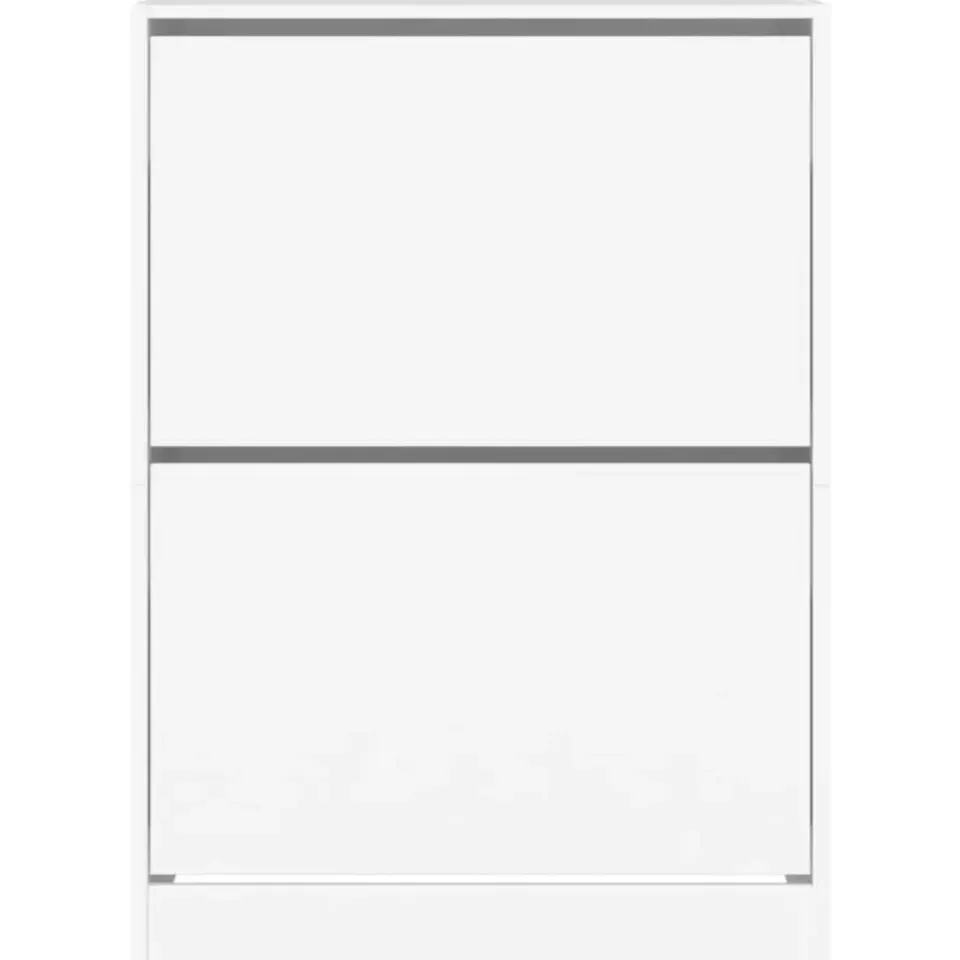 vidaXL - Schoenenkast met 2 kleppen 18 paar - Wit - Bewerkt hout - 80x42x108 cm New