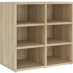 vidaXL - Schoenenkast met 6 vakken - Sonoma eiken - Bewerkt hout - 52.5x30x50 cm