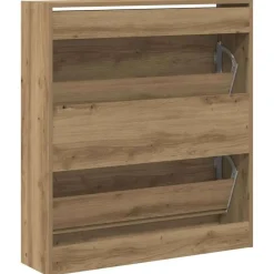 vidaXL - Schoenenkast voor entree 4 paar - Gerookt eiken - 80x21x87,5 cm Clearance