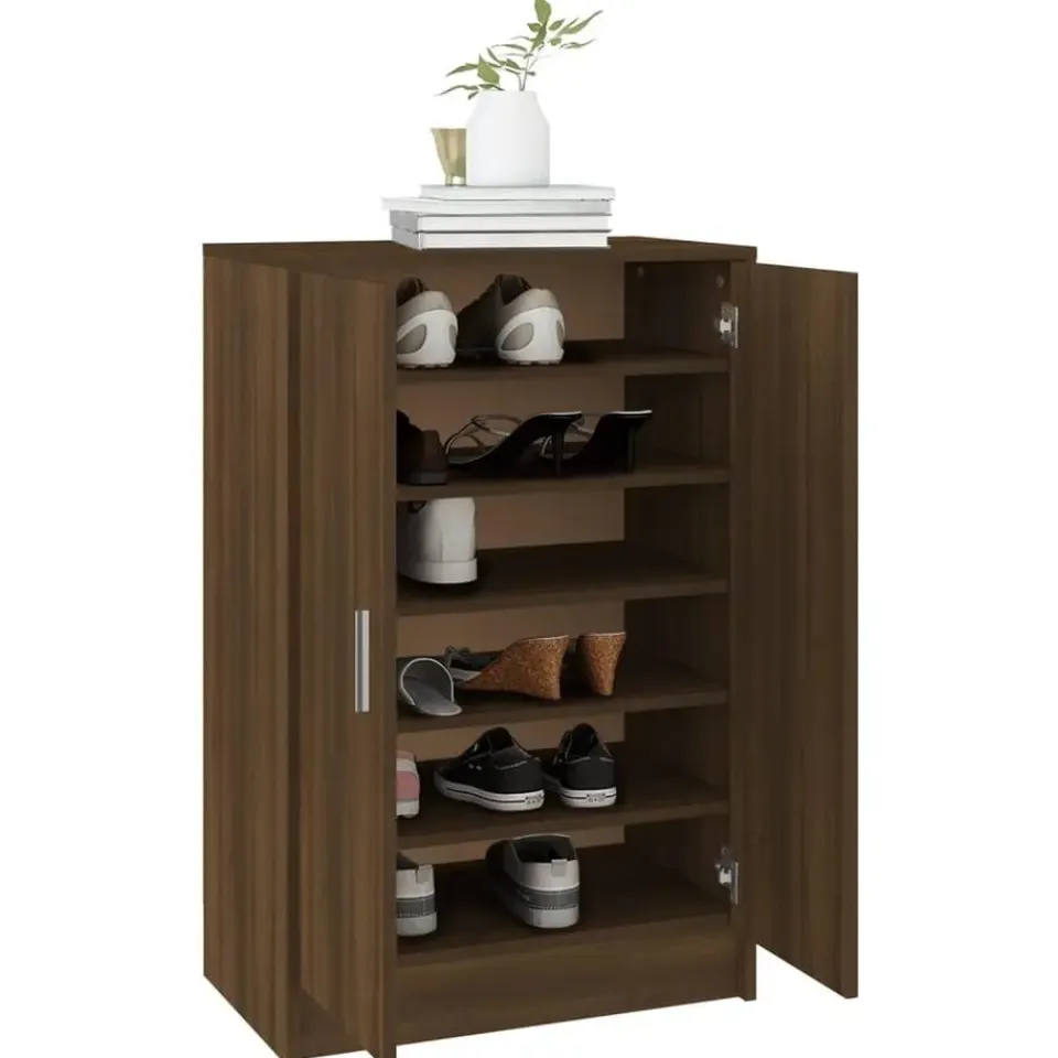 vidaXL - Schoenenrek - Bruin - Bewerkt hout - 60 x 35 x 92 cm Outlet