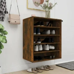 vidaXL - Schoenenrek - Bruin - Bewerkt hout - 60 x 35 x 70 cm New