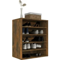 vidaXL - Schoenenrek - Bruin - Bewerkt hout - 60 x 35 x 70 cm New