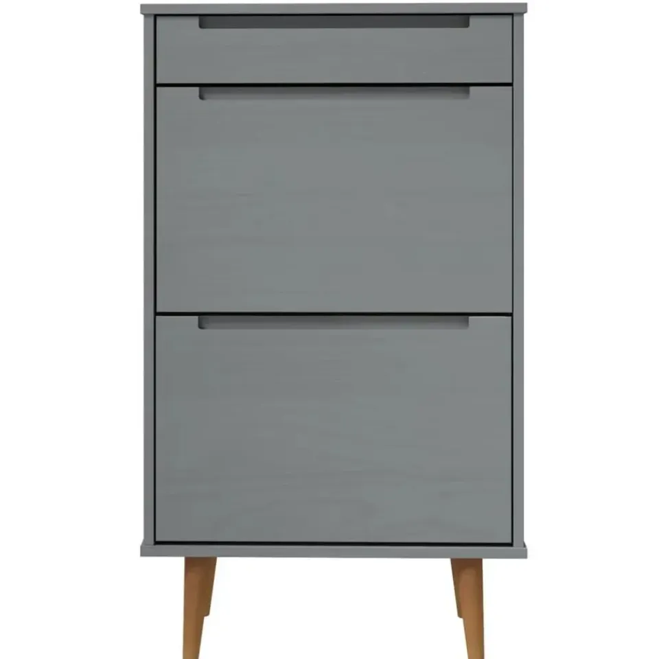 vidaXL - Schoenenrek - Grijs - Grenenhout Outlet