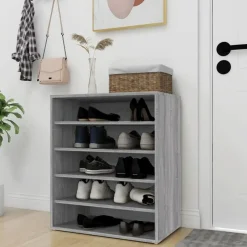vidaXL - Schoenenrek - Grijs - Bewerkt hout - 60 x 35 x 70 cm Outlet
