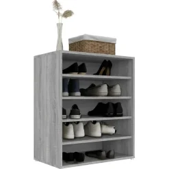 vidaXL - Schoenenrek - Grijs - Bewerkt hout - 60 x 35 x 70 cm Outlet
