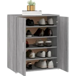 vidaXL - Schoenenrek - Grijs - Bewerkt hout - 60 x 35 x 70 cm Outlet