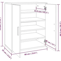 vidaXL - Schoenenrek - Grijs - Bewerkt hout - 60 x 35 x 70 cm Outlet
