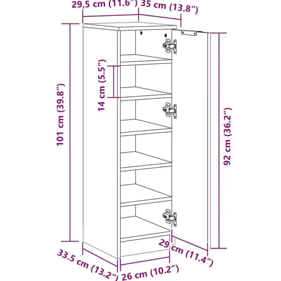 vidaXL - Schoenenrek - Grijs - Bewerkt hout Hot