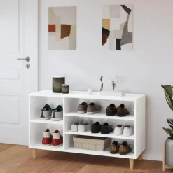 vidaXL - Schoenenrek - Wit - Bewerkt hout