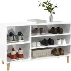 vidaXL - Schoenenrek - Wit - Bewerkt hout