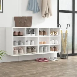 vidaXL - Schoenenrek - Wit - Bewerkt hout - 2 stuks Online