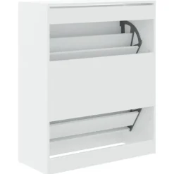 vidaXL - Schoenenrek - Wit - Bewerkt hout - 80 x 34 x 96.5 cm