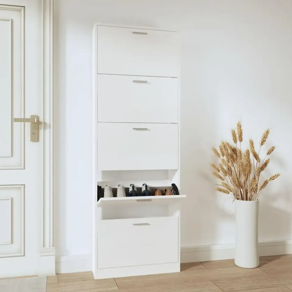 vidaXL - Schoenenrek - Wit - Bewerkt hout Best