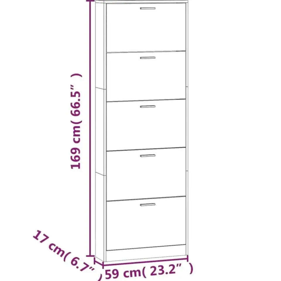 vidaXL - Schoenenrek - Wit - Bewerkt hout Best