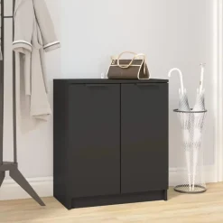 vidaXL - Schoenenrek - Zwart - Bewerkt hout New