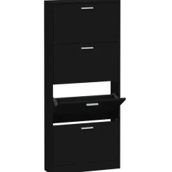 vidaXL - Schoenenrek - Zwart - Bewerkt hout Online