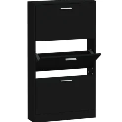 vidaXL - Schoenenrek - Zwart - Bewerkt hout Outlet