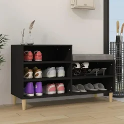 vidaXL - Schoenenrek - Zwart - Bewerkt hout Outlet