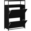 vidaXL - Schoenenrek - Zwart - Bewerkt hout Online