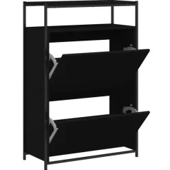 vidaXL - Schoenenrek - Zwart - Bewerkt hout Online