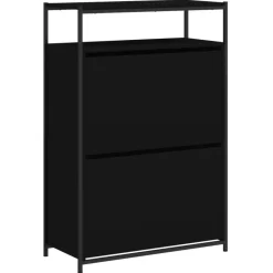 vidaXL - Schoenenrek - Zwart - Bewerkt hout Online
