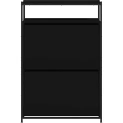 vidaXL - Schoenenrek - Zwart - Bewerkt hout Online