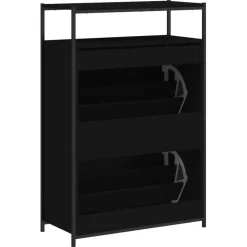 vidaXL - Schoenenrek - Zwart - Bewerkt hout Online