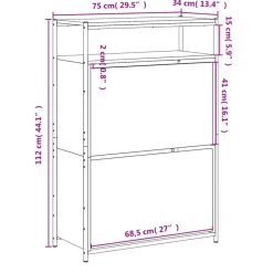 vidaXL - Schoenenrek - Zwart - Bewerkt hout Online