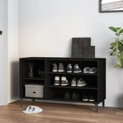 vidaXL - Schoenenrek - Zwart - Bewerkt hout Online