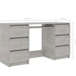 vidaXL - Schrijfbureau - Grijs - Bewerkt hout Clearance