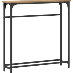 vidaXL - Sidetable - Artisanaal eiken - Gelaagd hout en metaal - 75x19.5x75 cm New