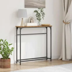 vidaXL - Sidetable - Oud hout - Gelaagd hout en metaal - 75x19.5x75 cm New