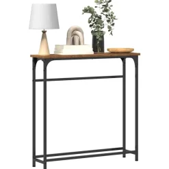 vidaXL - Sidetable - Oud hout - Gelaagd hout en metaal - 75x19.5x75 cm New