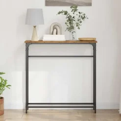 vidaXL - Sidetable - Oud hout - Gelaagd hout en metaal - 75x19.5x75 cm New