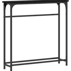 vidaXL - Sidetable - Zwart - Gelaagd hout en metaal - 75x19.5x75 cm New