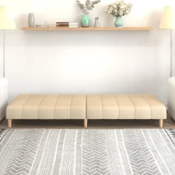 vidaXL - Slaapbank 2-zits - Crème - Stof Online