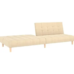vidaXL - Slaapbank 2-zits - Crème - Stof Online