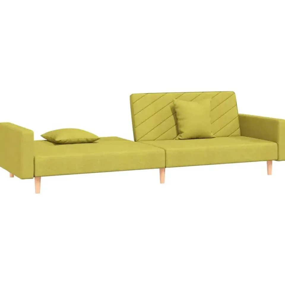 vidaXL - Slaapbank 2-zits - Groen - Stof - Met kussens Hot