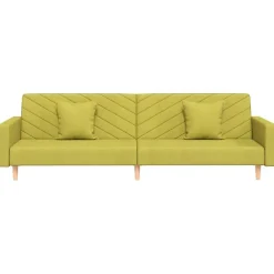 vidaXL - Slaapbank 2-zits - Groen - Stof - Met kussens Hot