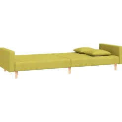 vidaXL - Slaapbank 2-zits - Groen - Stof - Met kussens Hot