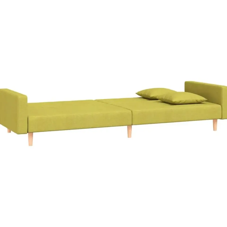 vidaXL - Slaapbank 2-zits - Groen - Stof - Met kussens Hot