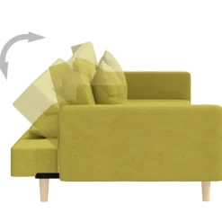 vidaXL - Slaapbank 2-zits - Groen - Stof - Met kussens Hot