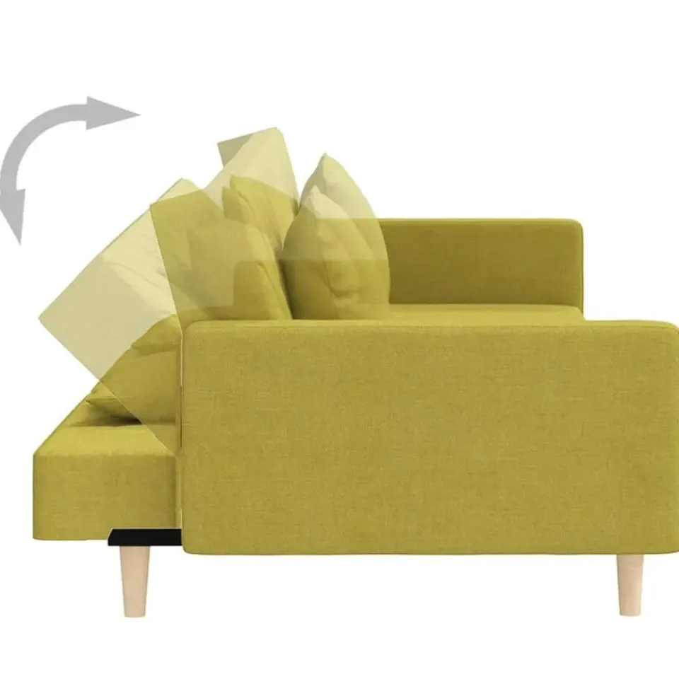 vidaXL - Slaapbank 2-zits - Groen - Stof - Met kussens Hot