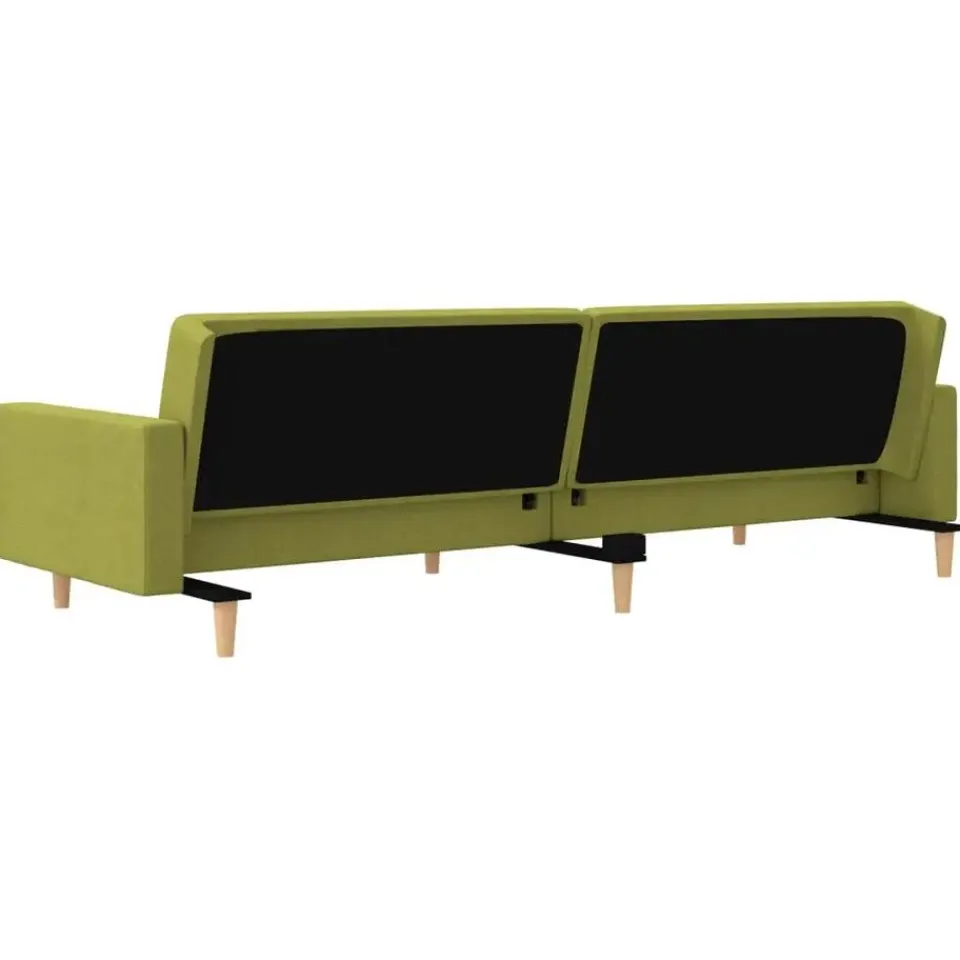 vidaXL - Slaapbank 2-zits - Groen - Stof - Met kussens Hot