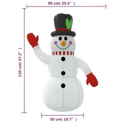 vidaXL - Sneeuwpop opblaasbaar met LED's 90x50x120 cm - Oxford stof Hot